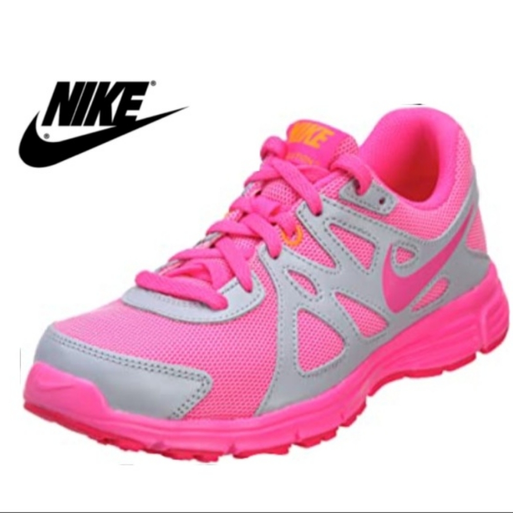 NIKE Revolution II GS Mesh Pink Fuschia Sneakers LIKE NEW